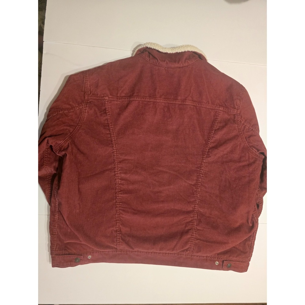 Levi's Men's 3XL Big & Tall Sherpa Lined Corduroy Trucker Jacket Burgundy - Picture 2 of 6